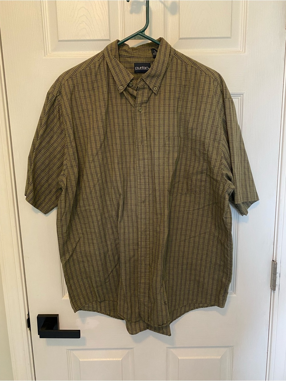 Puritan Olive Plaid Short Sleeve Button-Down Shirt